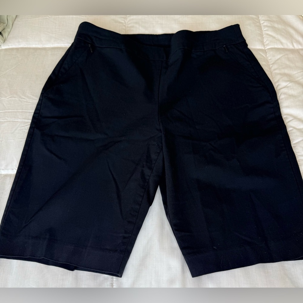 Chicos perfect stretch black modest above knee dress casual shorts zip pocket 8 - Picture 2 of 10